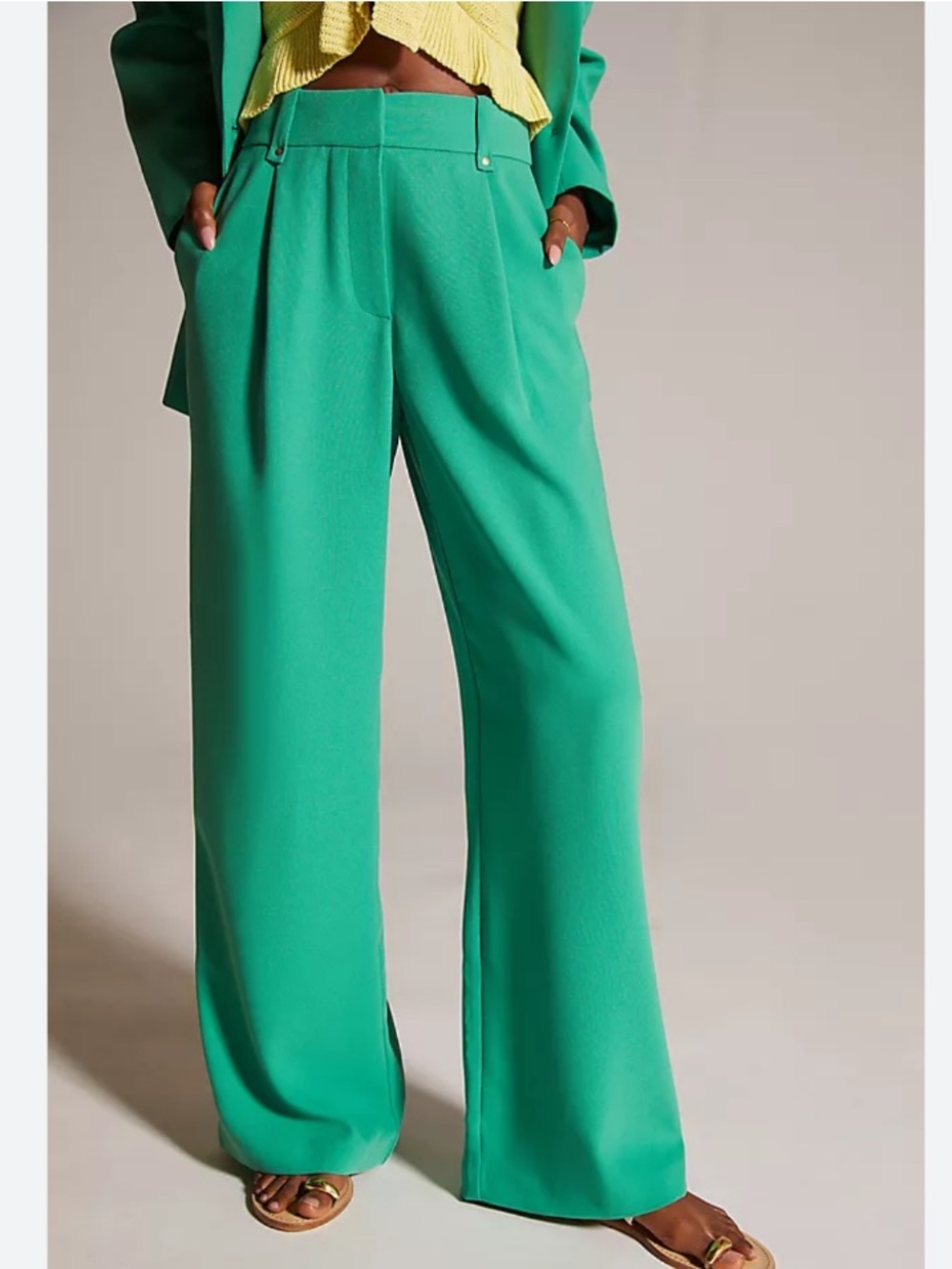Anthropologie Exquise Trousers Pleated in Kelly Green